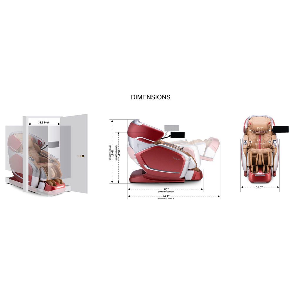 Cozzia CZ-800 Massage Chair in Red, , large