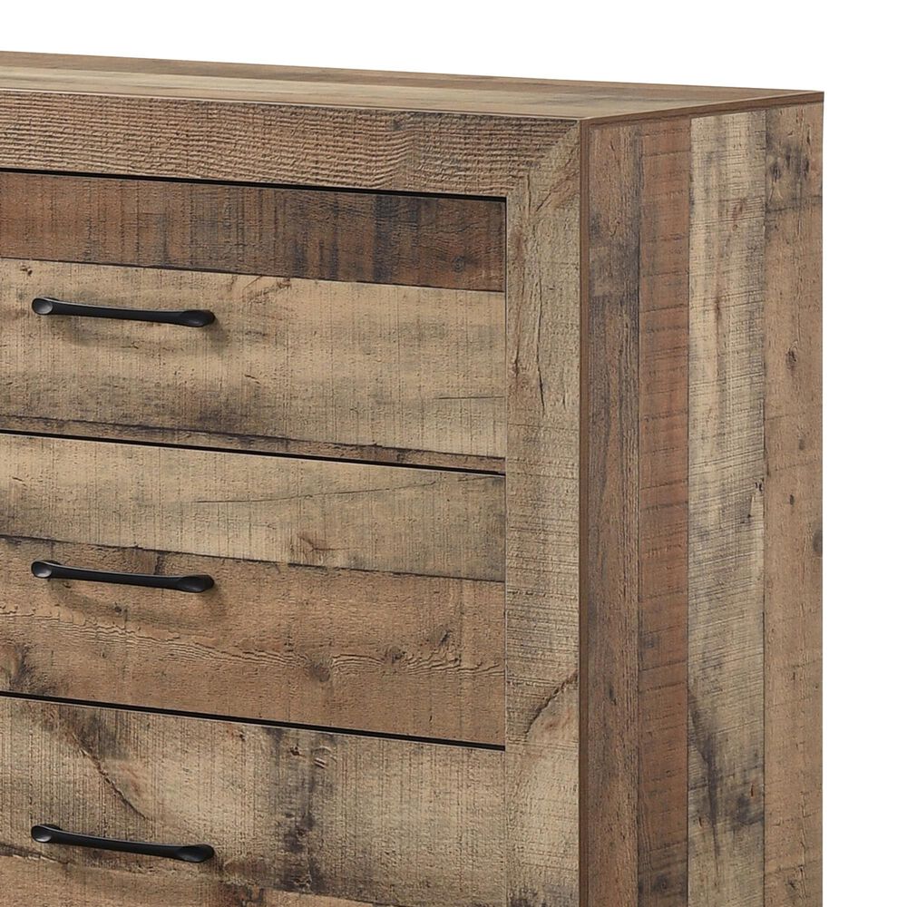 Crown Mark Elmer 6-Drawer Dresser Only in Rustic Brown, , large