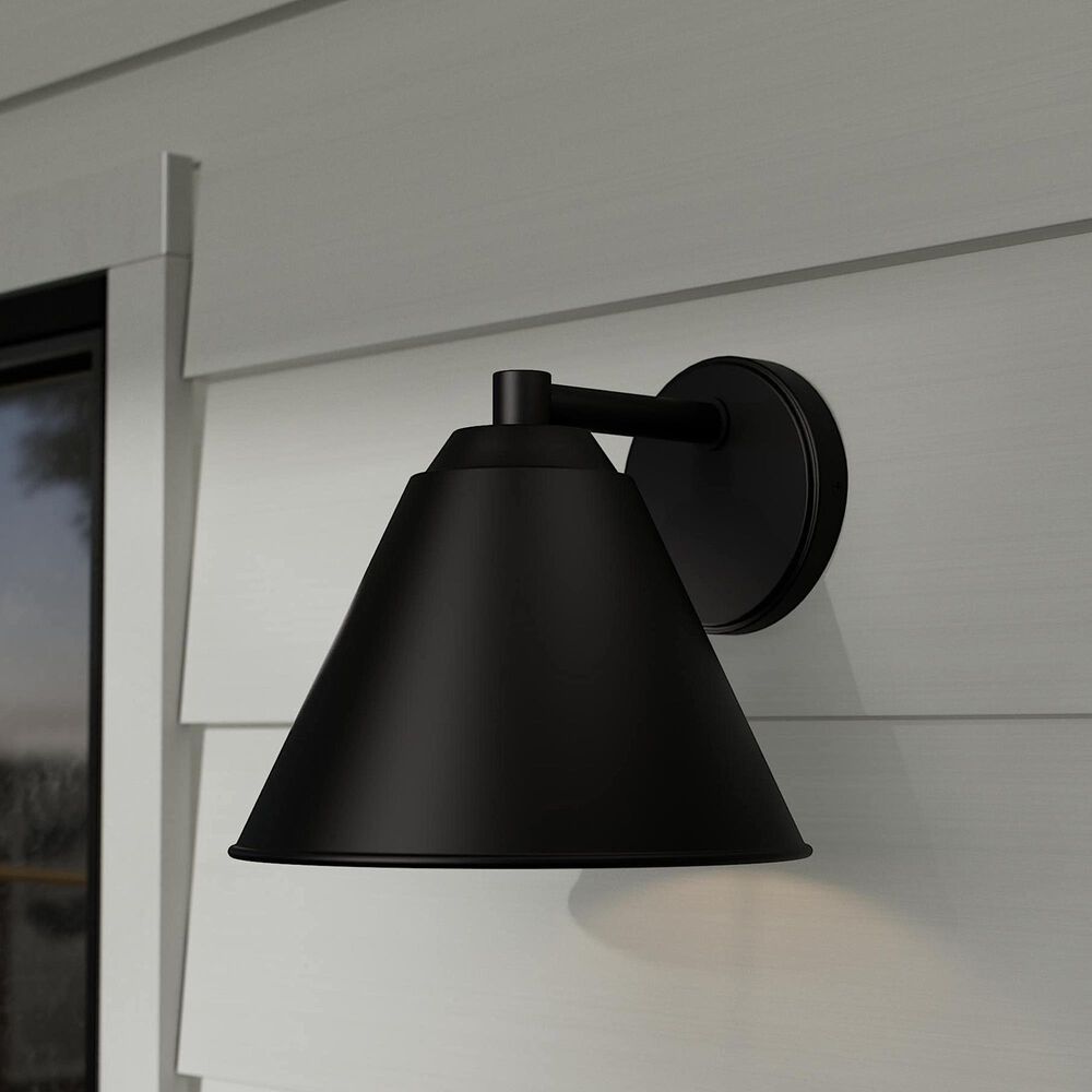 Hunter Aeronaut 1-Light Outdoor Small Wall Light in Matte Black, , large