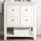James Martin Vanities Breckenridge 30" Single Bathroom Vanity in Bright White with 3 cm Lime Delight Quartz Top and Rectangular Sink, , large