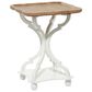 Uma Enterprises Accent Table in White and Distressed Brown, , large