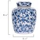 Creative Coop Decorative Large Ceramic Ginger Jar with Lid in Blue and White, , large