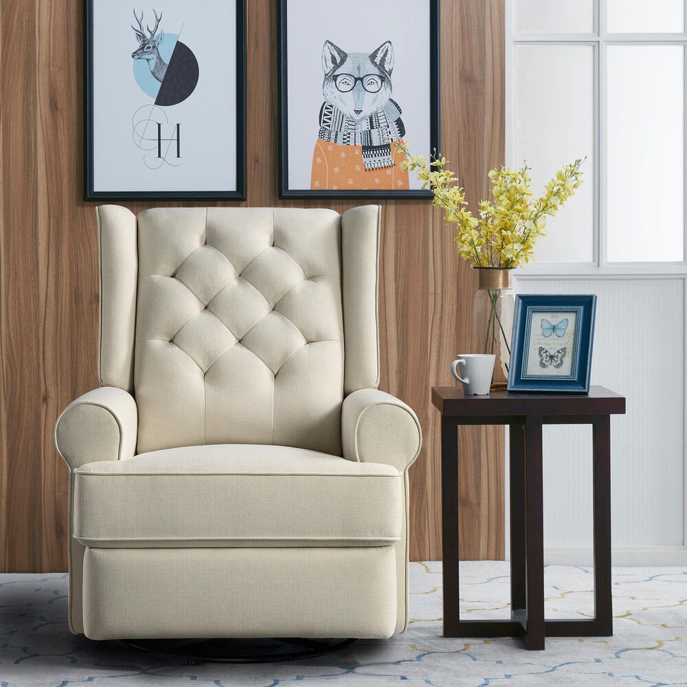 Eastern Shore Amelia Power Recliner Swivel Glider with USB Port in Natural, , large