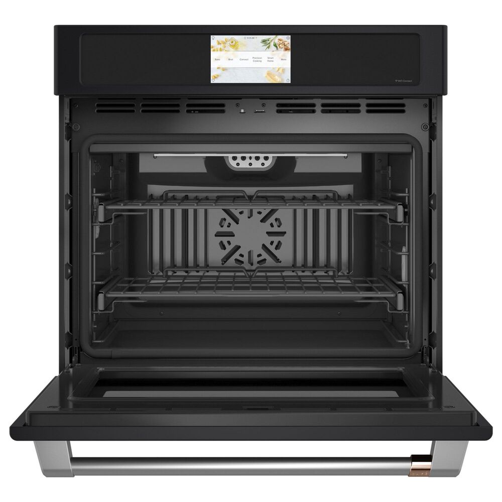 Cafe 2-Piece Kitchen Package with Matte Black 30" Smart Built-In Convection Single Wall Oven and Stainless Steel 36" Electric Cooktop, , large