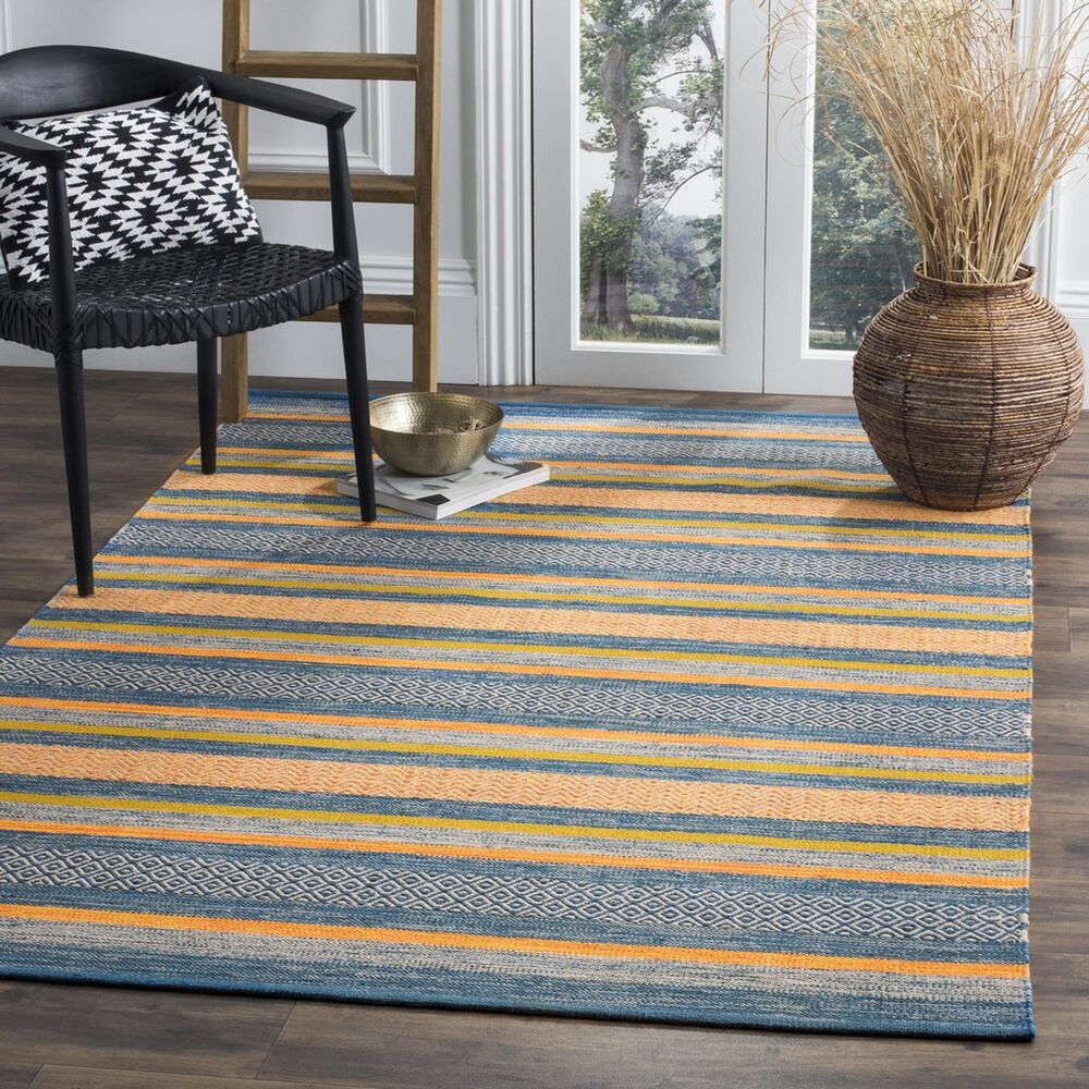 Safavieh Montauk 3&#39; x 5&#39; Blue and Orange Area Rug, , large