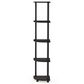 HOMLUX 5-Tier Modern Tall Corner Open Bookshelf in Espresso and Black, , large