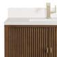 James Martin Vanities Myrrin 36" Vanity in Mid-Century Walnut with Single Hole and 3 cm White Zeus Quartz Top & Backsplash, , large
