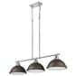 Golden Lighting Duncan 3-Light Pendant with Rubbed Bronze Shade in Chrome, , large