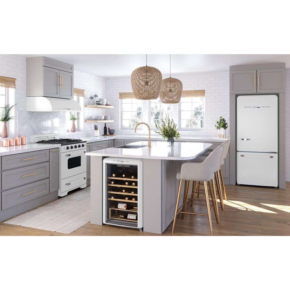 Unique Appliances Classic Retro 18 Cu. Ft Bottom Freezer Refrigerator in Marshmallow White, , large
