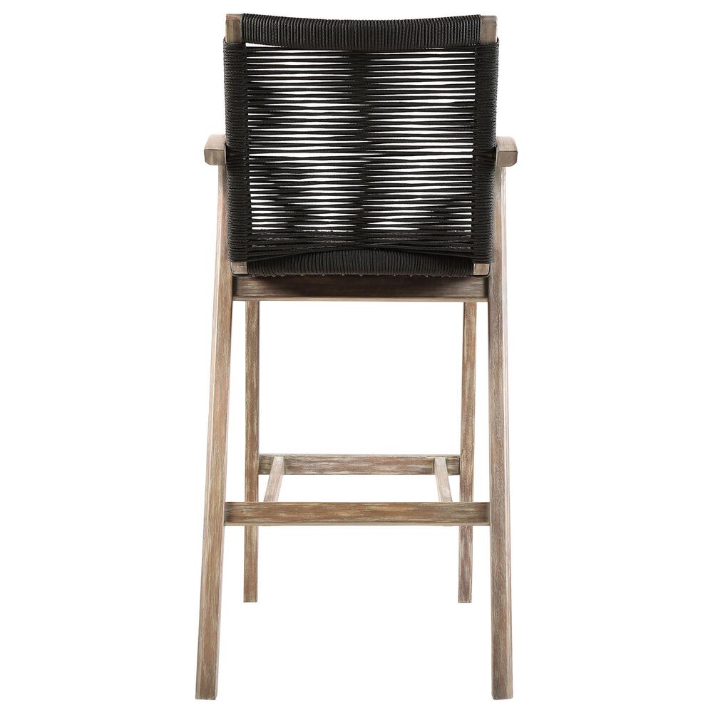 Armen Living Nabila Patio Bar Stool in Charcoal, , large