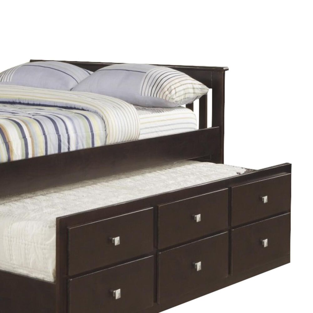 Forest Grove Twin Bed with Trundle in Dark Cappuccino, , large