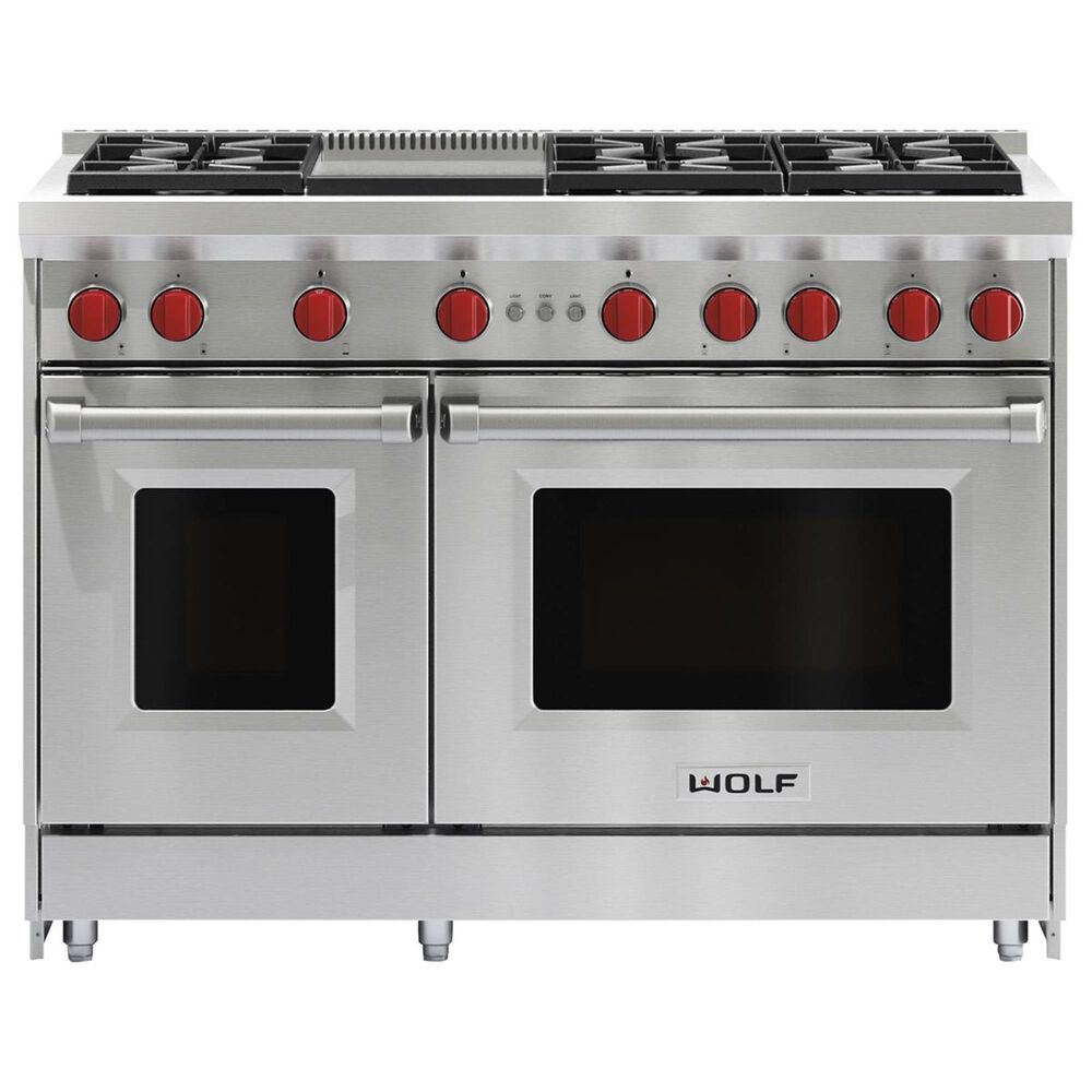 Wolf 48" 6 Burner Gas Range with Griddle, , large
