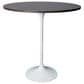 Leisuremod LeisureMod Verve Collection Modern Bar Height Table White Base with 36 Round Dark Walnut MDF Top, , large