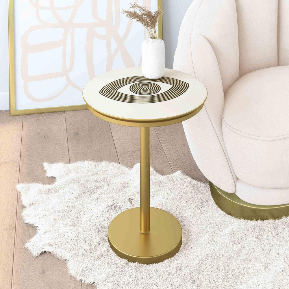 Tov Furniture Eye Side Table in Brass, , large
