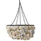 Creative Coop Ostra 29" Oyster Shell Chandelier with Black and Natural Shade, , large