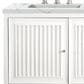 James Martin Vanities Athens 60" Double Bathroom Vanity in Glossy White with 3 cm Ethereal Noctis Quartz Top and Rectangular Sinks, , large