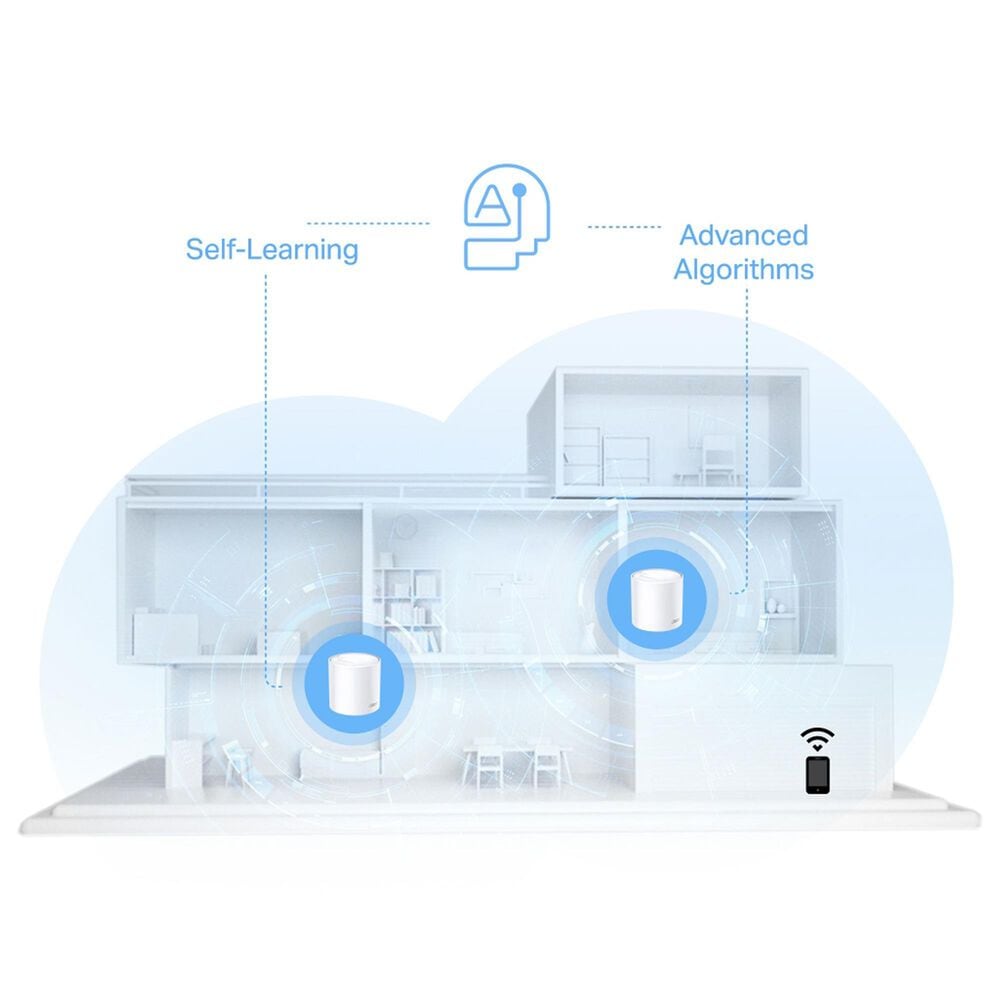 TP Link Deco Wi-Fi 6 System Router in White &#40;Set of 3&#41;, , large