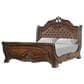 New Heritage Design Bella Note 3-Piece Queen Sleigh Bedroom Set in Mahogany Brown and Antique Gold, , large