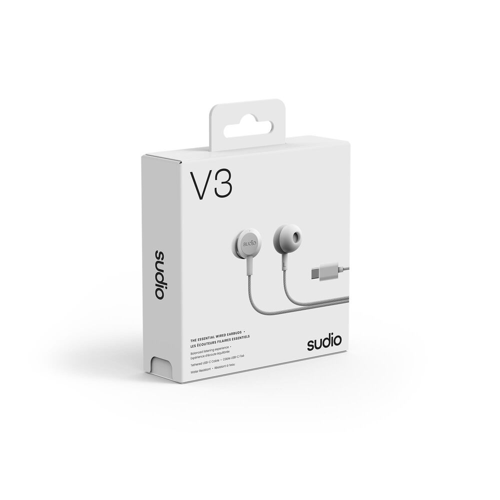 Sudio V3 Wired Earbuds in White, , large