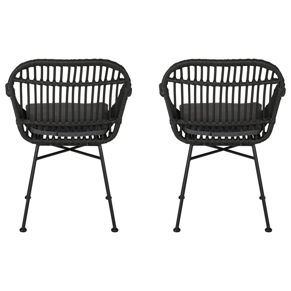 Noble House Orlando Patio Chair in Gray and Black (Set of 2) NFM