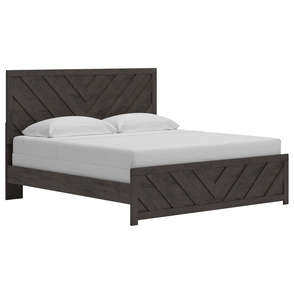 Ashley Prendonea King Panel Bed in Dark Charcoal, , large