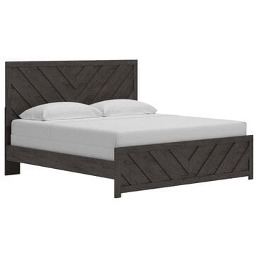 Ashley Prendonea King Panel Bed in Dark Charcoal, , large