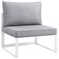 Modway Fortuna 6-Piece Outdoor Patio Sectional Set in White and Gray, , large