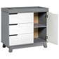 Babyletto Hudson 3 Drawer Changer Dresser in Grey and White, , large