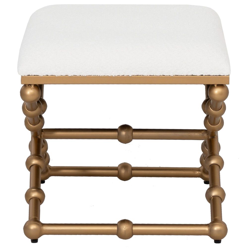 Linon Home Decor Campaign Sphere Stool in Gold, , large