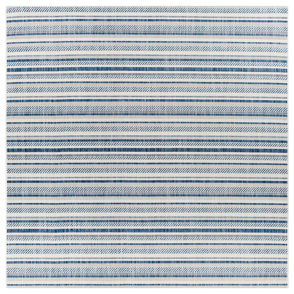 Surya Eagean EAG-2337 Navy, Light Blue, Blue and White 6"7" Square Indoor/Outdoor Area Rug, , large