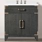 Lexora Home Laurel 30" Single Bathroom Vanity in Black Oak with White Quartz Top and Rectangular Sink, , large