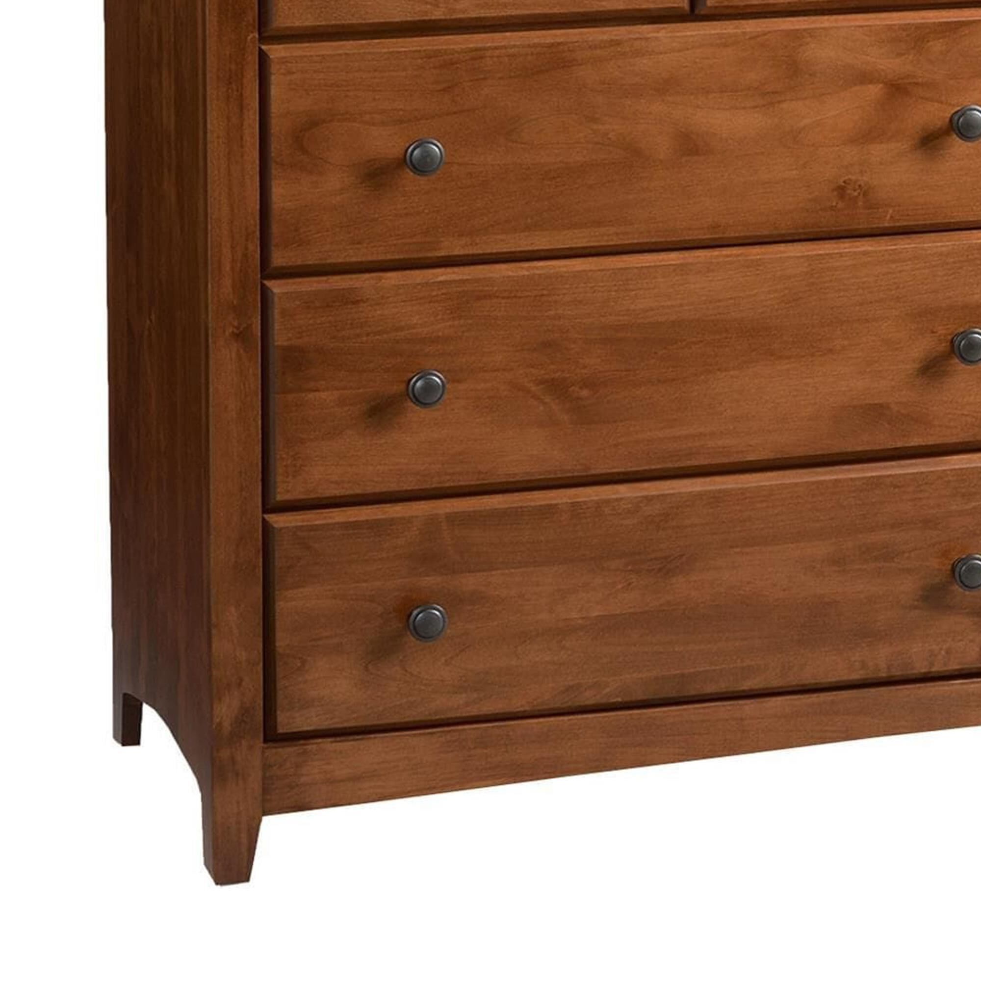 Archbold Furniture Shaker 10-Drawer Dresser in Tuscan Brown