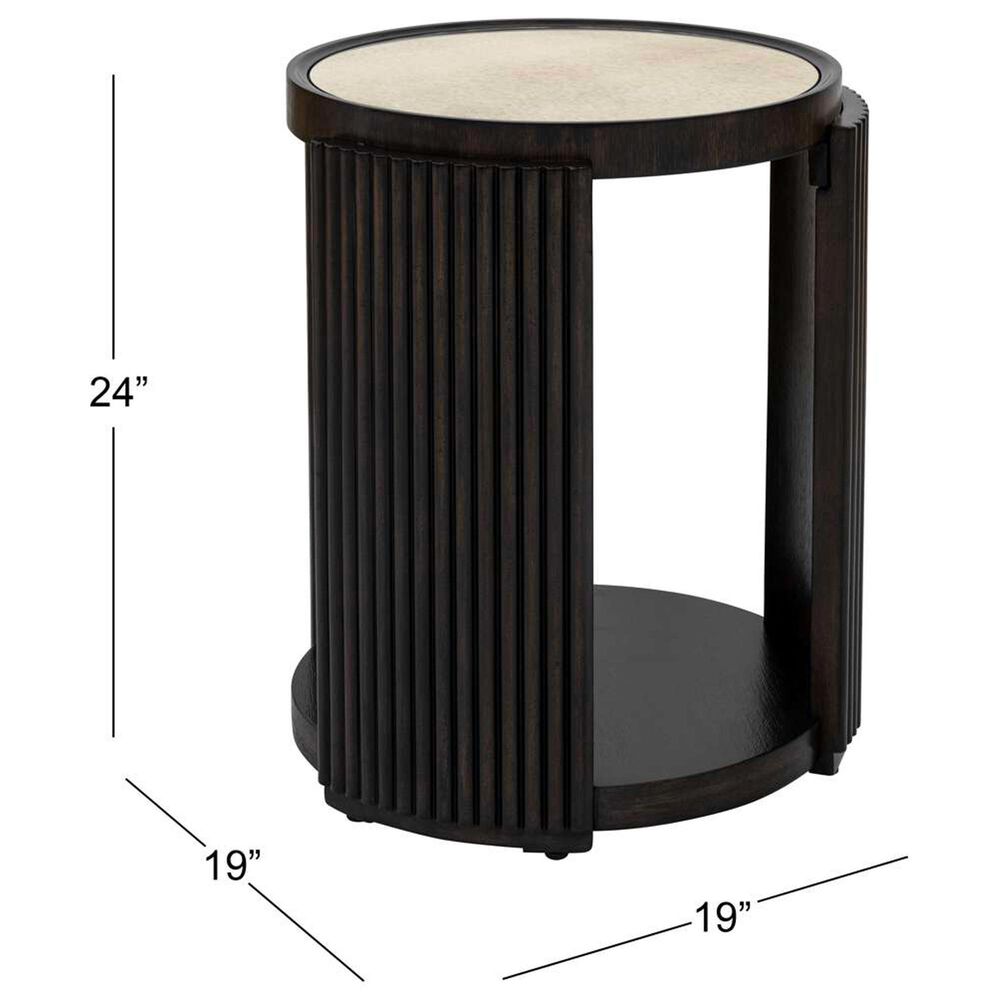 Bassett Mirror Company Rivera End Table in Charcoal Oak and Gold Tinted, , large