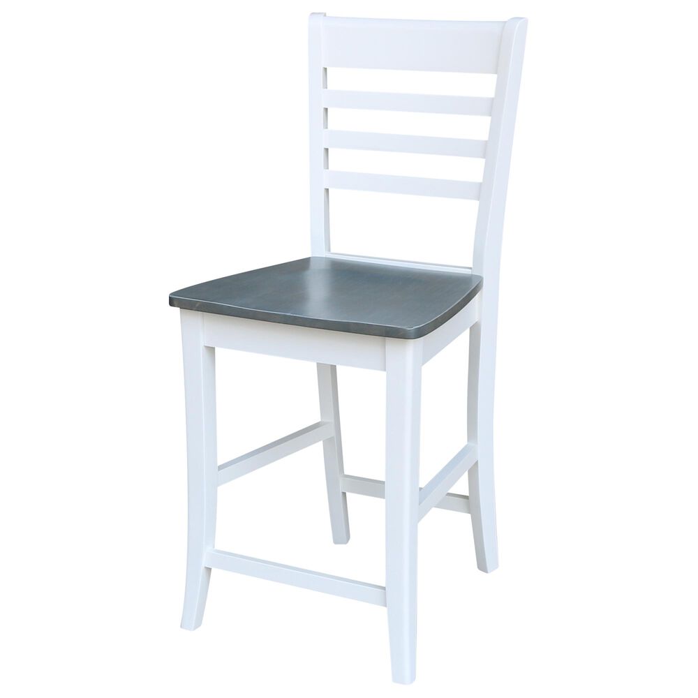 International Concepts Roma 24" Counter Stool in White/Heather gray, , large