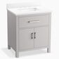 Kohler Kresla 30" Single Bathroom Vanity in Atmos Grey with 3 cm White Quartz Top and Rectangular Sink, , large