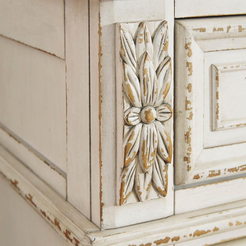 Ashley Realyn Vanity with Mirror and Stool in Chipped White and Brown, , large