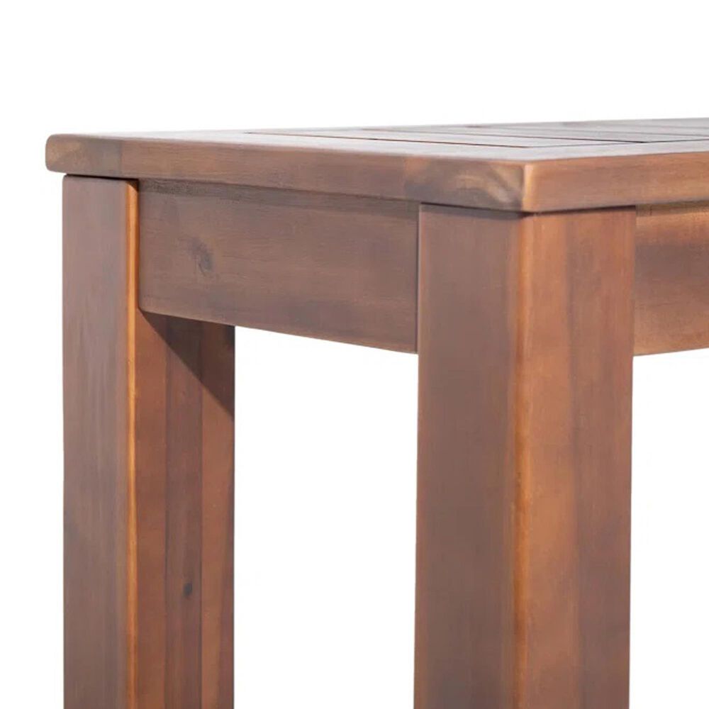 Hearth and Haven 3-Piece Outdoor Courtyard Table and Bench Set in Dark Brown, , large