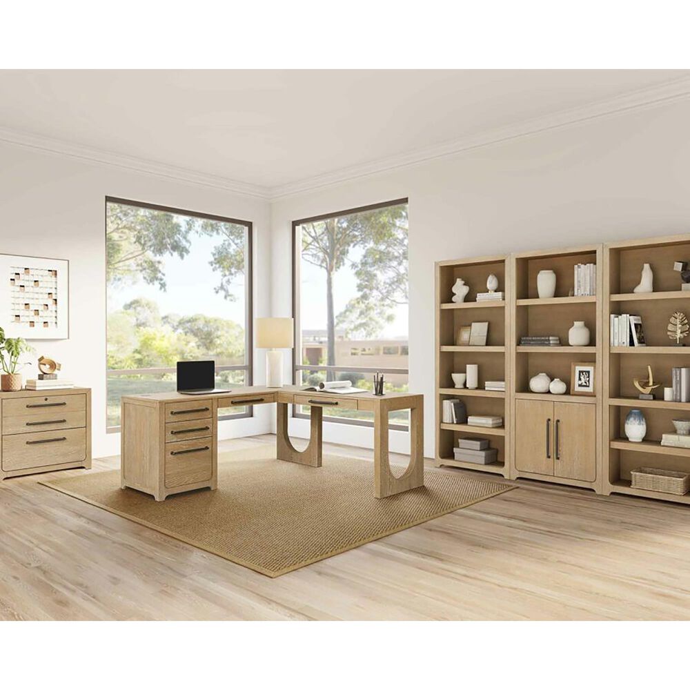 Wycliff Bay Canyon Drive Office 78" Open Bookcase in Natural Oak, , large