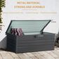 Hearth and Haven 260-Gallon Outdoor Metal Deck Box with Lockable Design in Carbon Black, , large