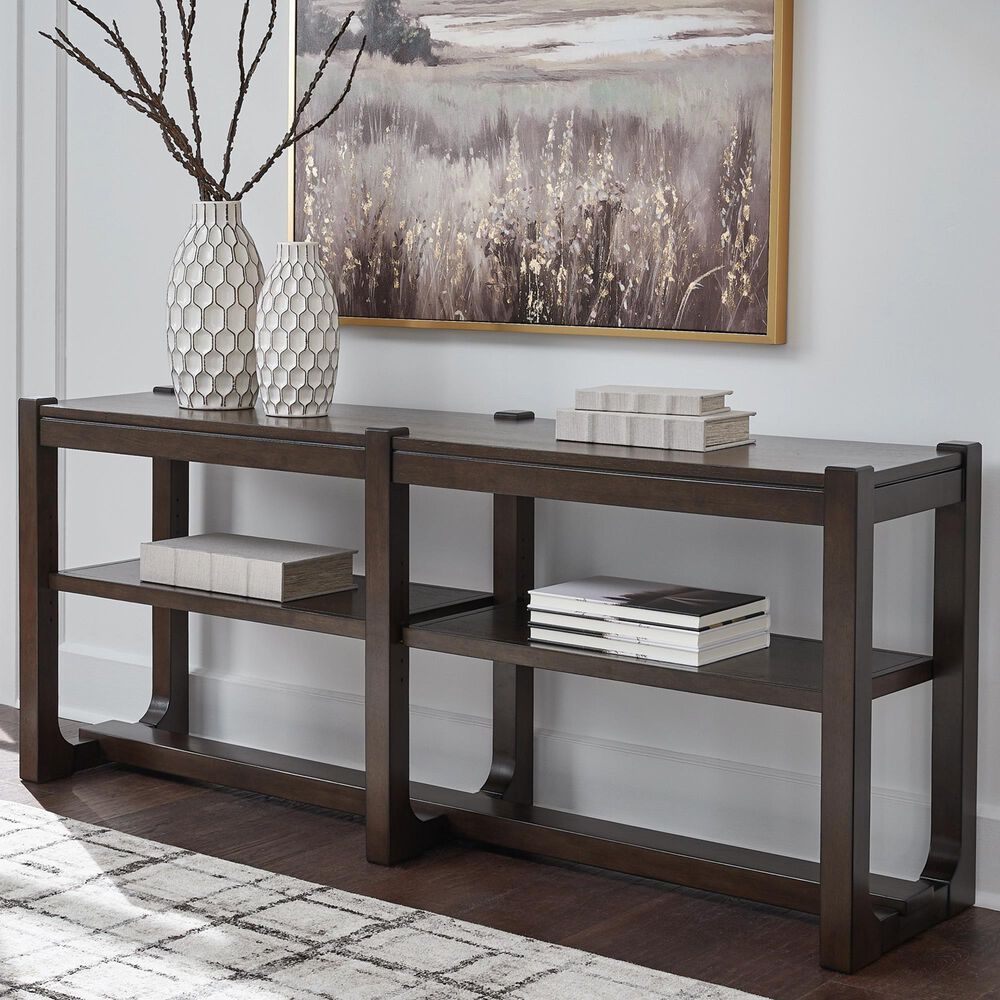 Ashley Breckington Sofa Table in Dark Brown, , large