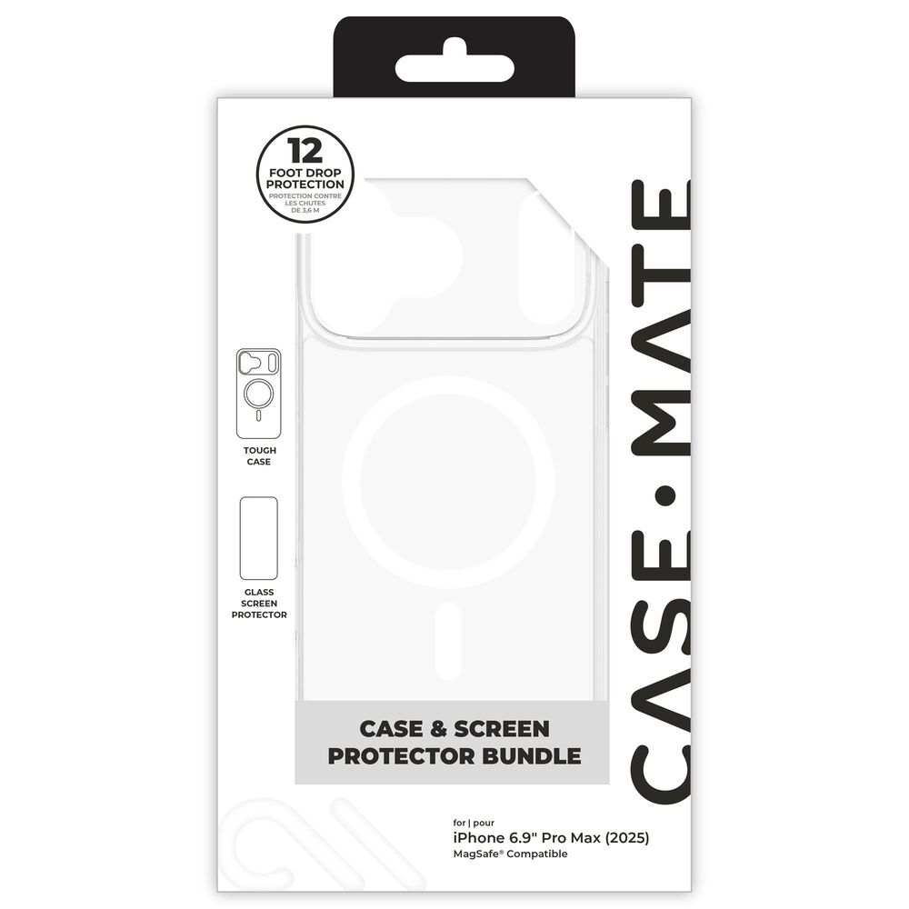 Case-Mate Protection Pack Tough MagSafe Case and Glass Screen Protector for iPhone 17 Pro Max in Clear, , large