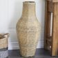 Maple and Jade 28" Faux Seagrass Handmade Floor Decorative Vase in Brown and Black, , large