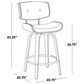 LumiSource Lombardi 26" Swivel Counter Stool with Espresso Faux Leather Upholstery in Walnut and Black (Set of 2), , large