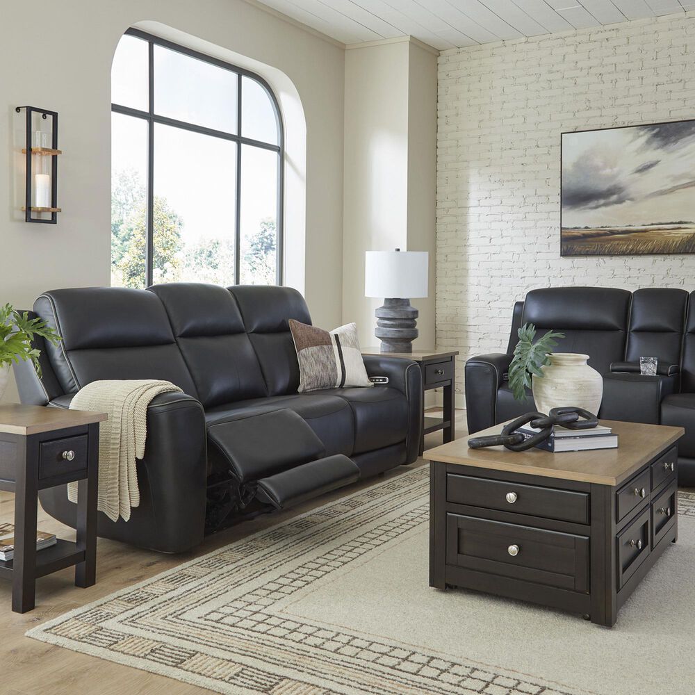 Ashley 5Z-Comfort Power Reclining Loveseat Console in Onyx, , large