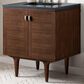 James Martin Vanities Amberly 30" Single Bathroom Vanity in Walnut with 3 cm Charcoal Soapstone Quartz Top and Rectangular Sink, , large