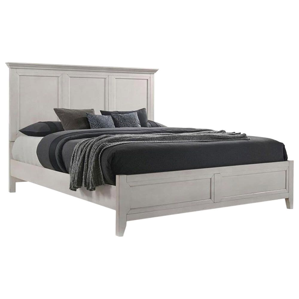 Hawthorne Furniture San Mateo King Panel Bed in Rustic White, , large