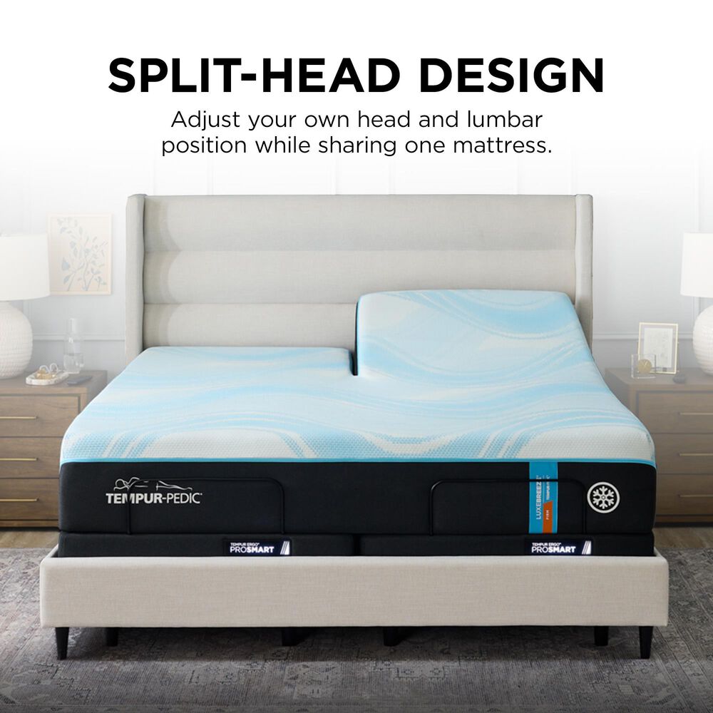 Tempur-Pedic LuxeBreeze 2.0 Firm Flex Head King Mattress with 2 Twin XL Ergo ProSmart Adjustable Bases, , large