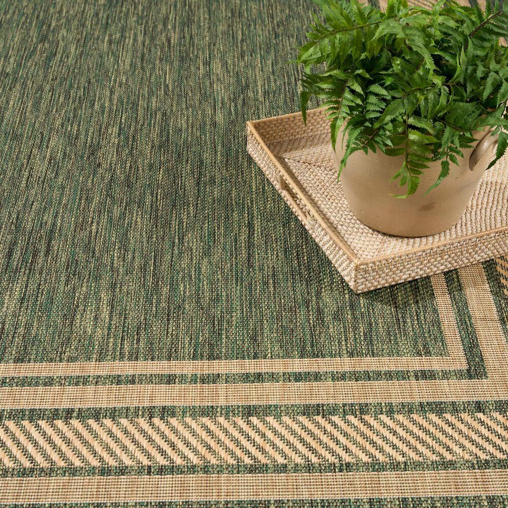 Nourison Horizon HOZ03 Green 4' x 6' Indoor/Outdoor Area Rug, , large