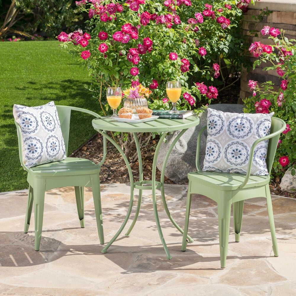 Hearth and Haven Colmar 3-Piece Bistro Set in Green, , large