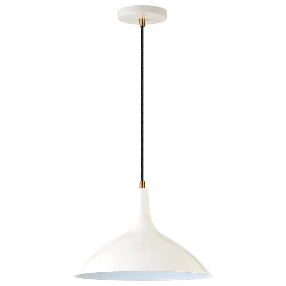 Hudson and Canal Barton Pendant in Pearled White/Brass, , large